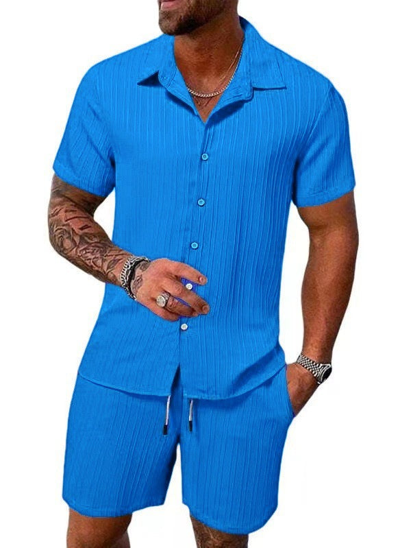 Herren atmungsaktives Sport-Set mit Kurzarm-Hemd und Shorts EB