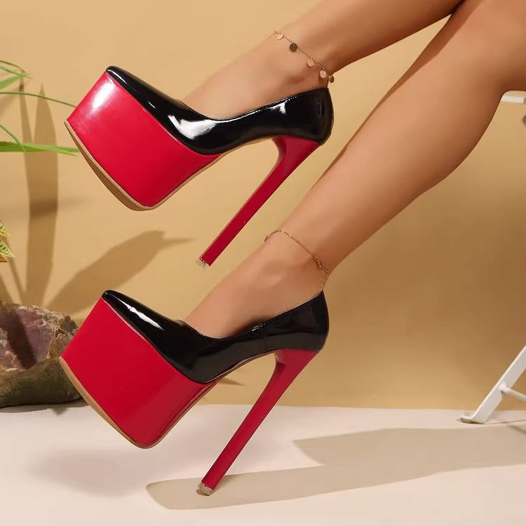 Damen Plateau-Pumps mit hohem Stilettoabsatz EB