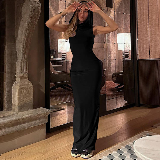 Damen Maxikleid mit Kapuze EB