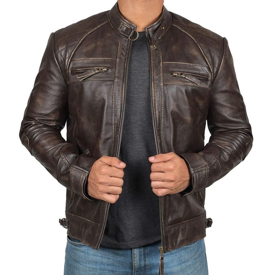 Herren Bikerjacke mit funktionalen Taschen und einzigartiger Steppung EB