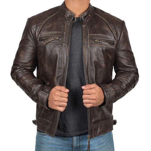 Herren Bikerjacke mit funktionalen Taschen und einzigartiger Steppung EB