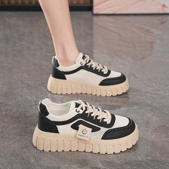 Damen Trendige Sneakers mit dicker rutschfester Sohle und atmungsaktivem Obermaterial EB