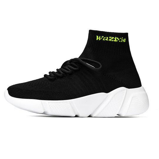Damen Hochgeschnittene Sport Sneakers mit elastischem Strick-Obermaterial EB