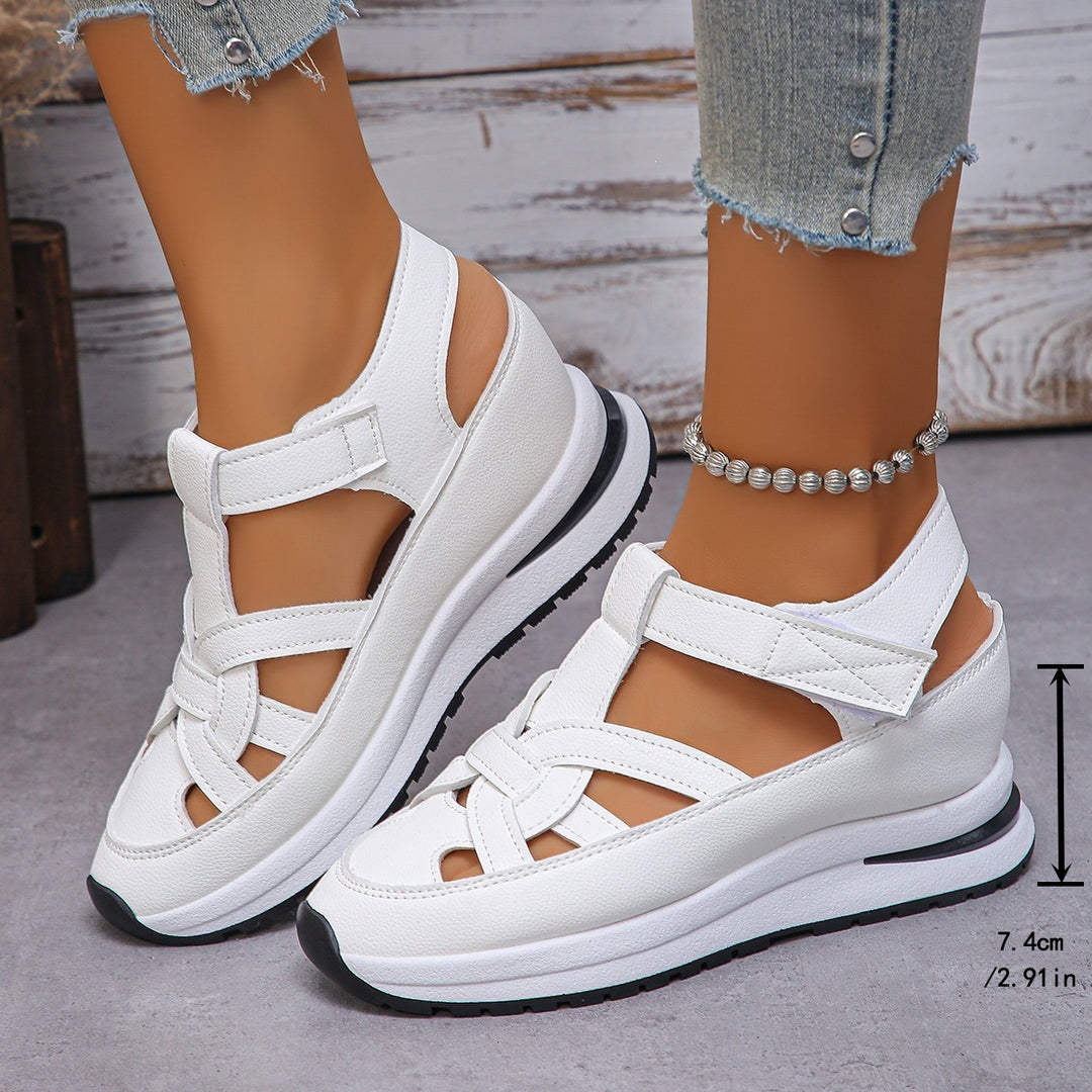 Damen Sportliche Plattform-Sandalen mit verstellbaren Riemen EB