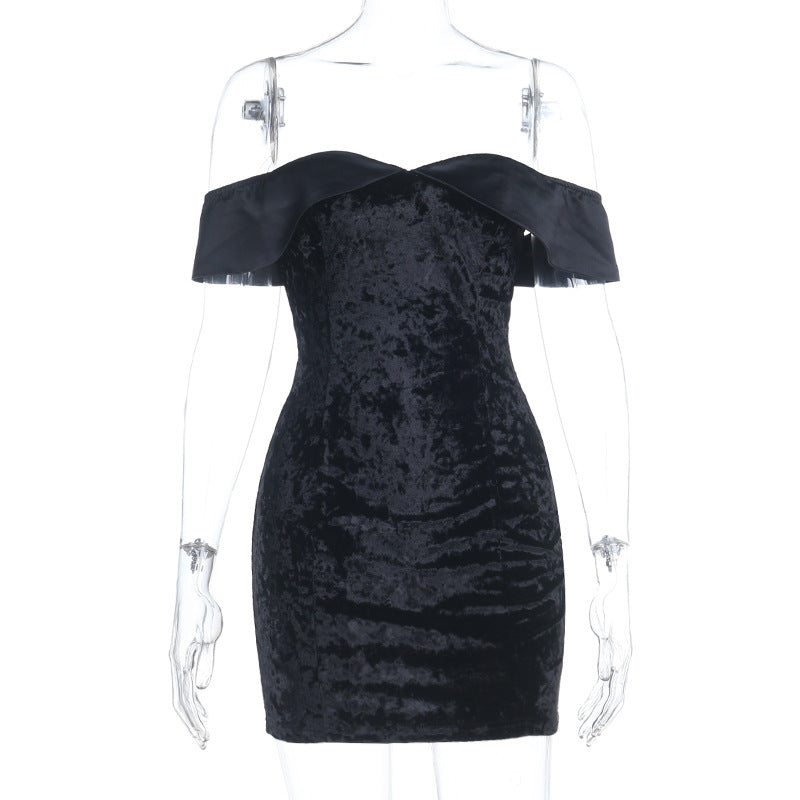 Damen luxuriöses Abendkleid mit schulterfreiem Design und figurbetontem Schnitt EB