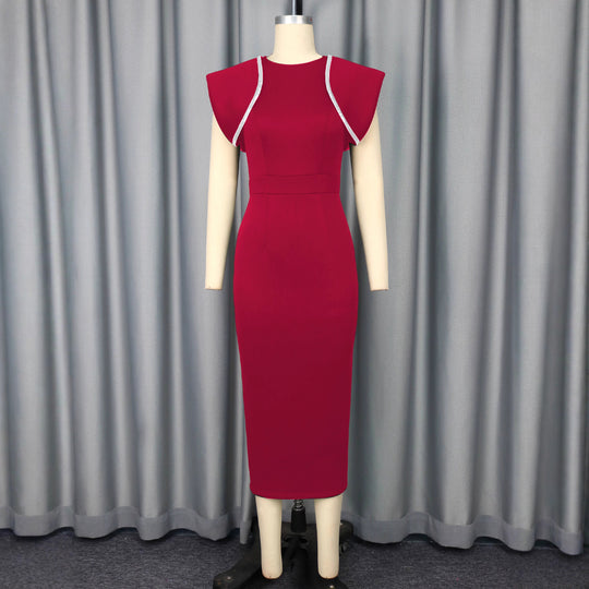 Damen figurbetontes Kleid mit dekorativen Rüschenträgern EB