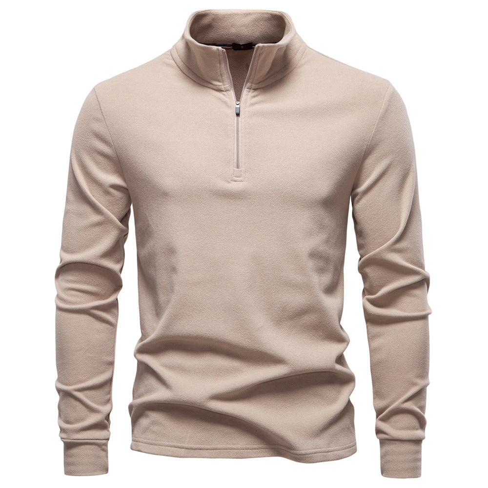 Herren funktionaler Sweatshirt mit hohem Kragen und kurzem Reißverschluss EB