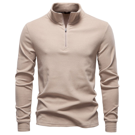 Herren funktionaler Sweatshirt mit hohem Kragen und kurzem Reißverschluss EB