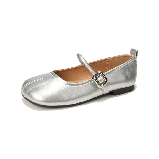 Damen Ballerinas mit elegantem Riemchen und modischer Schnallenakzent EB