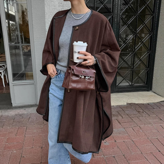 Damen versatile Wolle Cape EB