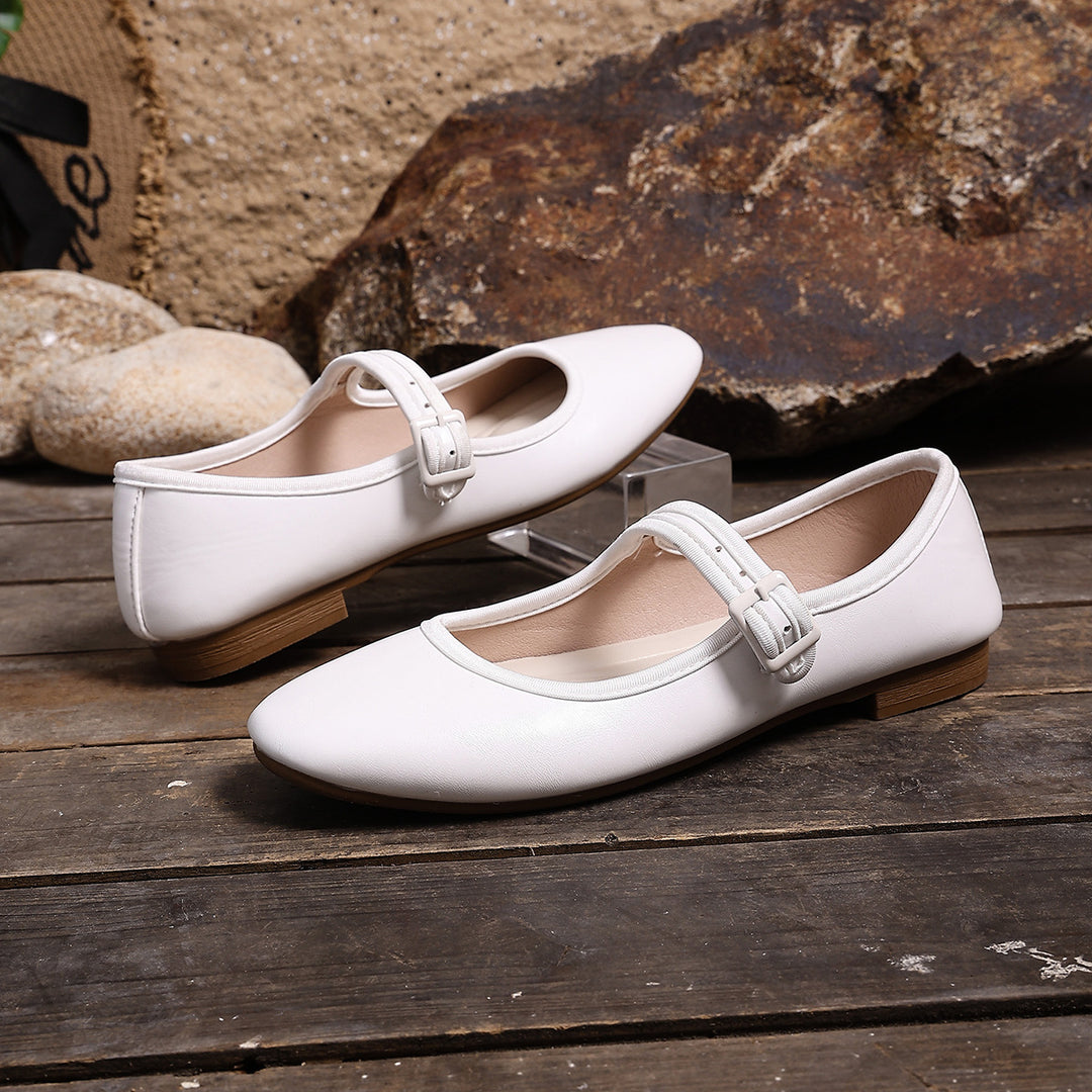 Damen Ballerinas mit praktischem Schnallenverschluss und bequemer Sohle EB