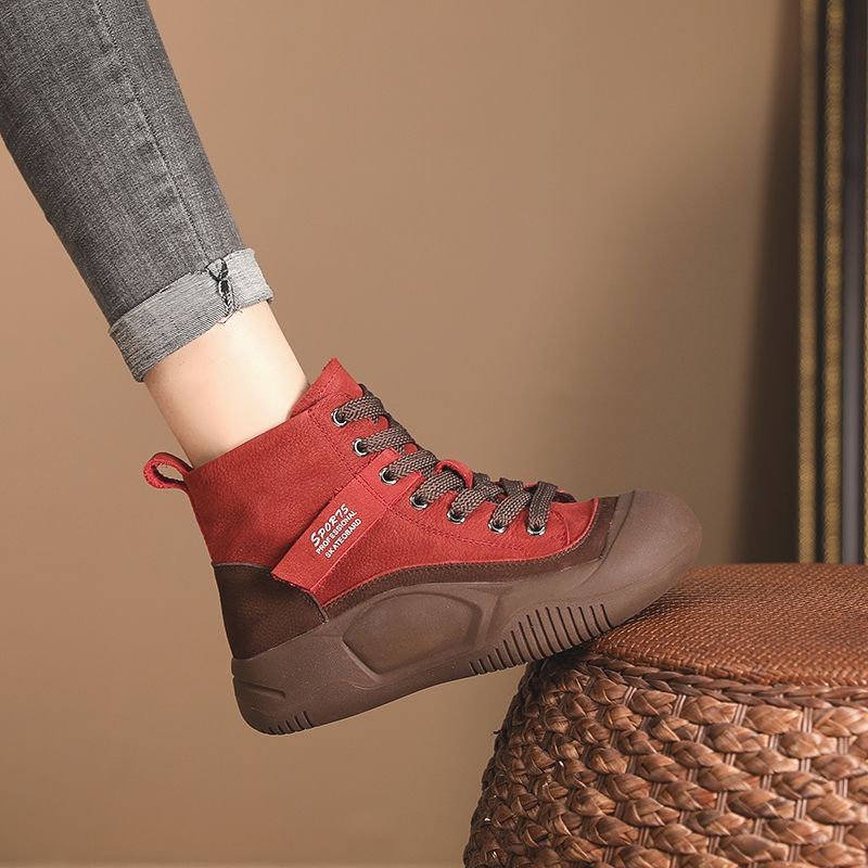 Damen Sportliche High-Top Sneakers mit strapazierfähigem Wildleder und stabiler Sohle EB