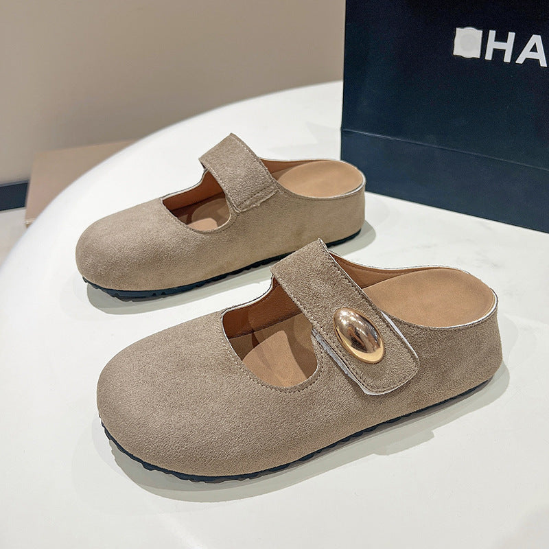 Damen Bequeme Hausschuhe mit schickem Riemen und leichtem Innenfutter EB