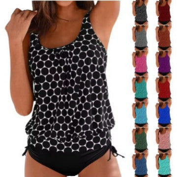 Damen Tankini mit elastischem Bund und gerafftem Oberteil EB