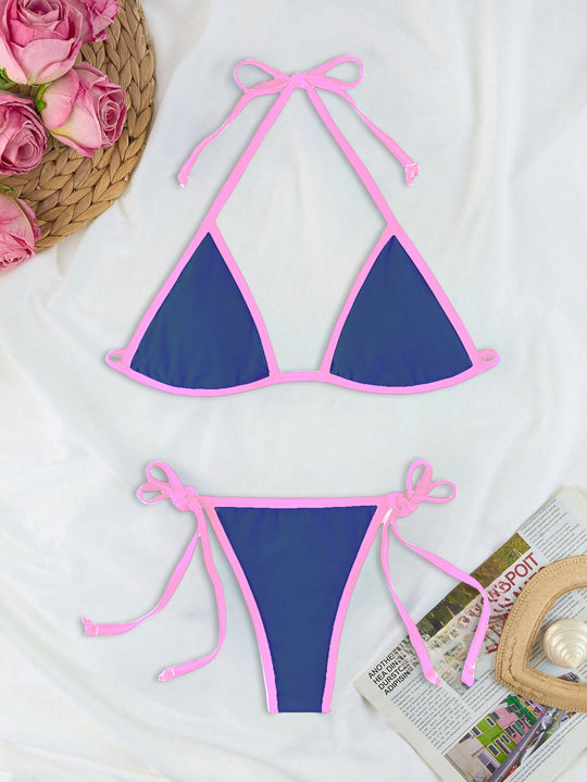 Damen Triangel-Bikini-Set mit individuell anpassbarem Kordelzug EB