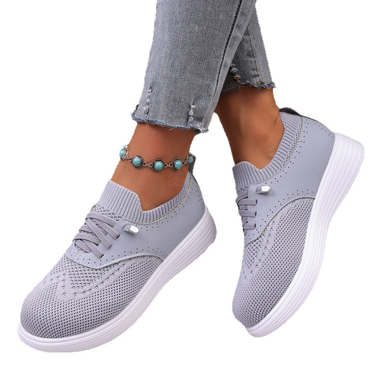 Damen komfortable Sneaker mit atmungsaktivem Obermaterial und flexiblem Fußbett EB