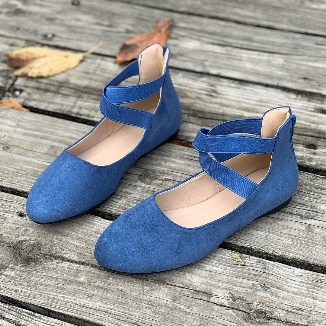 Damen Ballerinas mit elastischen Kreuzriemen EB