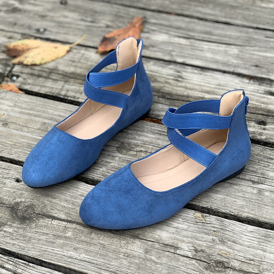 Damen Ballerinas mit elastischen Kreuzriemen EB