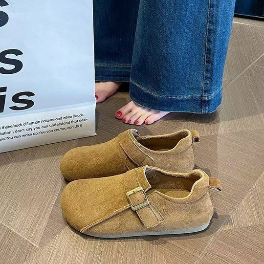 Damen Komfortable Mokassins mit verstellbarem Riemen und weichem Obermaterial EB