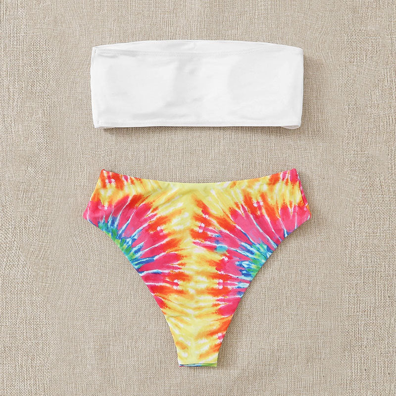 Damen Bandeau-Bikini-Set mit stylischem Batikdesign EB