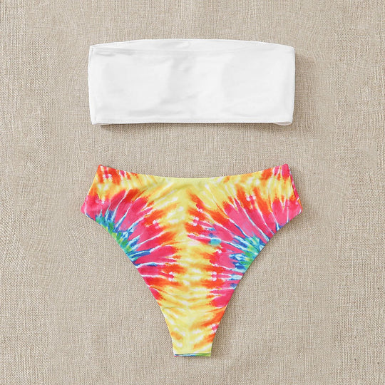 Damen Bandeau-Bikini-Set mit stylischem Batikdesign EB