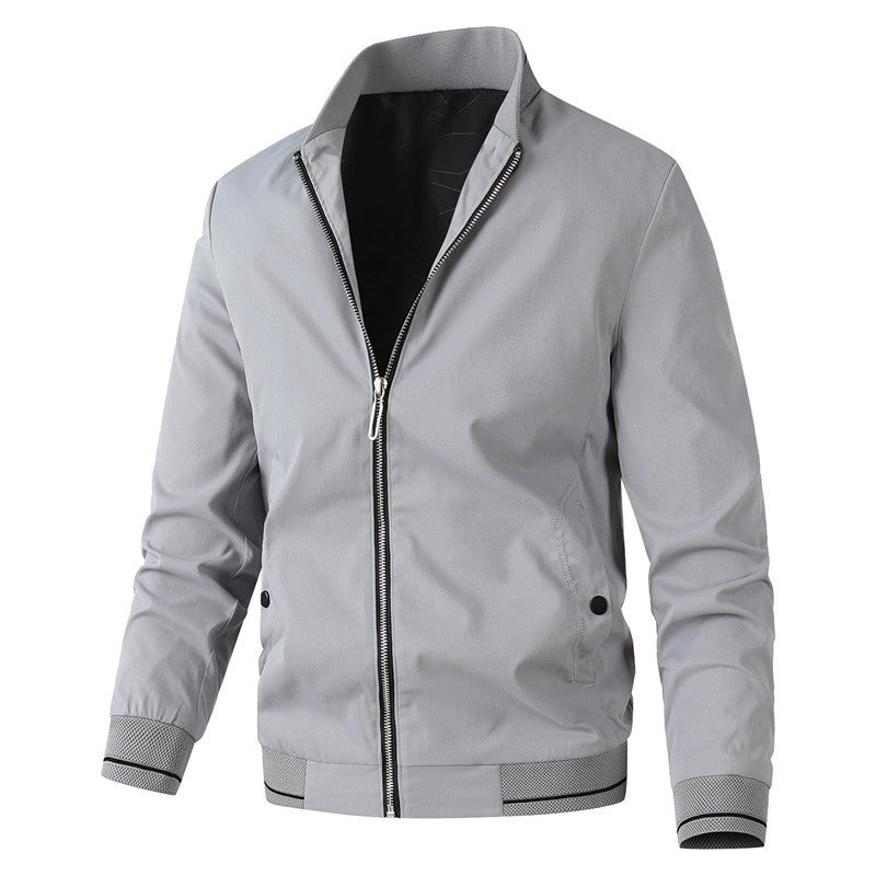 Herren modische Bomberjacke mit sportlichem Design und elastischen Bündchen EB