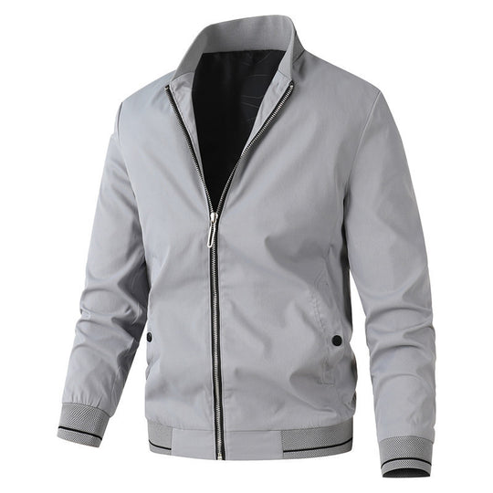 Herren modische Bomberjacke mit sportlichem Design und elastischen Bündchen EB