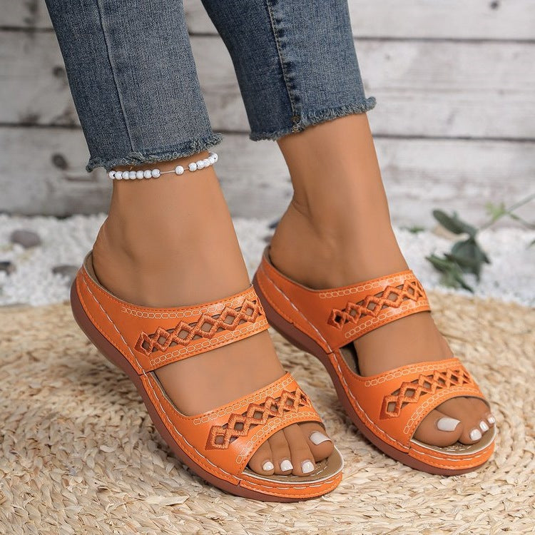 Damen Komfort-Sandalen mit modischem Schnallen-Design EB