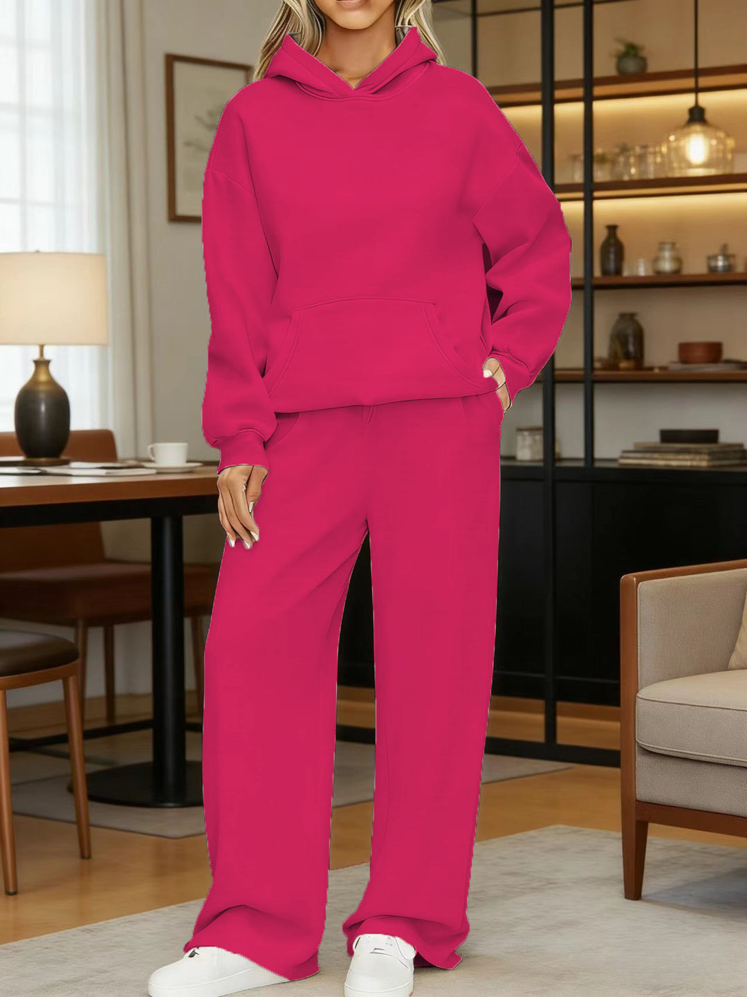 Damen nan kuscheliges Oversize Hoodie und weite Jogginghose Set EB
