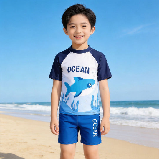 Jungen UV-Schutz Schwimmanzug mit kurzen Ärmeln EB