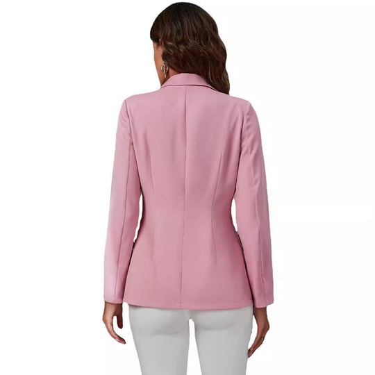Damen eleganter Blazer mit doppelter Knopfleiste und seitlichen Taschen EB