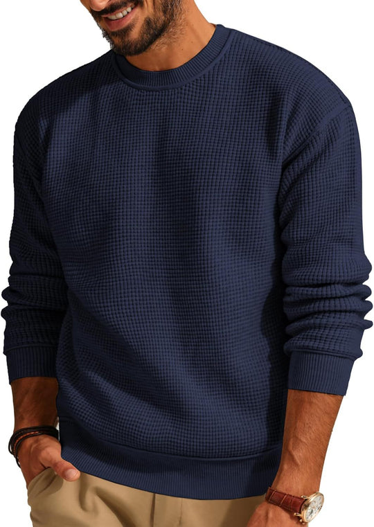 Herren Strukturierter Sweatshirt mit Rundhalsausschnitt EB