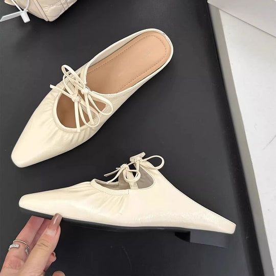 Damen elegante Mules mit zierenden Riemen und geschmackvollem Design EB