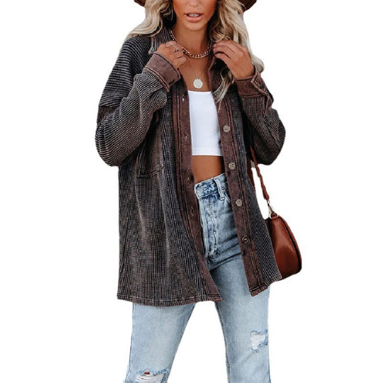 Damen Overshirt mit zwei Brusttaschen und lässiger Passform EB