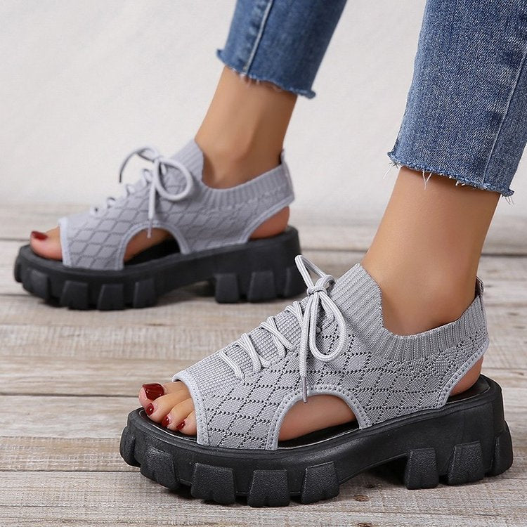 Damen Sportliche Sandalen mit atmungsaktivem Obermaterial und rutschfester Sohle EB
