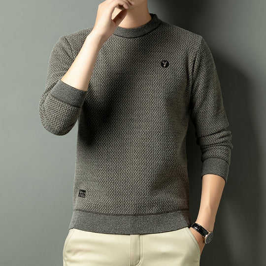 Herren Strukturierter Pullover mit Rundhalsausschnitt und hochwertiger Stricktextur EB