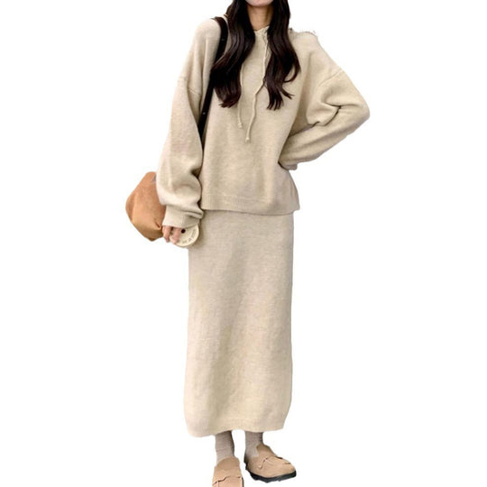 Damen Hoodie Kleid mit praktischer Kängurutasche und weitem Schnitt EB