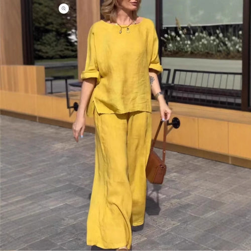 Damen Lässiges Zweiteiliges Outfit mit weitem Schnitt und lässigem Design EB