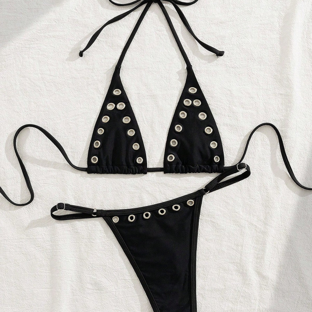 Damen Triangel-Bikini-Set mit glamourösen Zier-Details EB