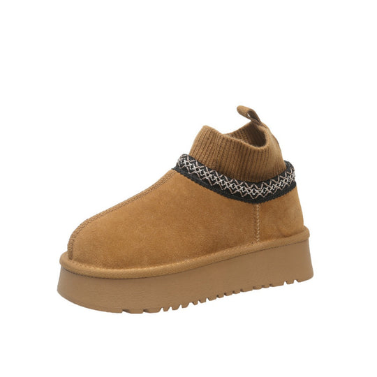 Damen modische Ankle Boots mit elastischem Kragen und rutschfester Sohle EB