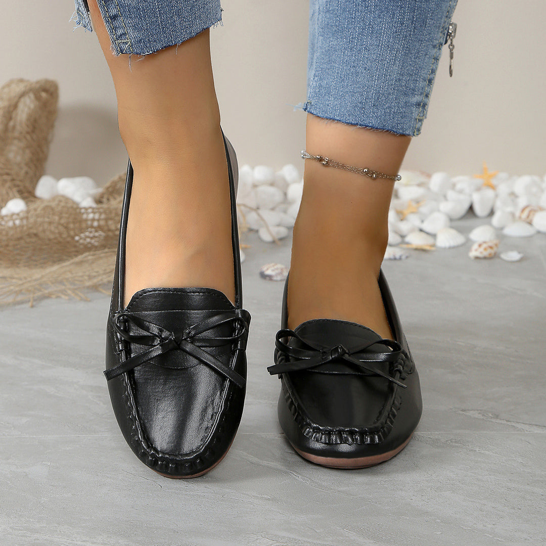 Damen Mokassins mit elegantem Schleifen-Detail und bequemer Sohle EB