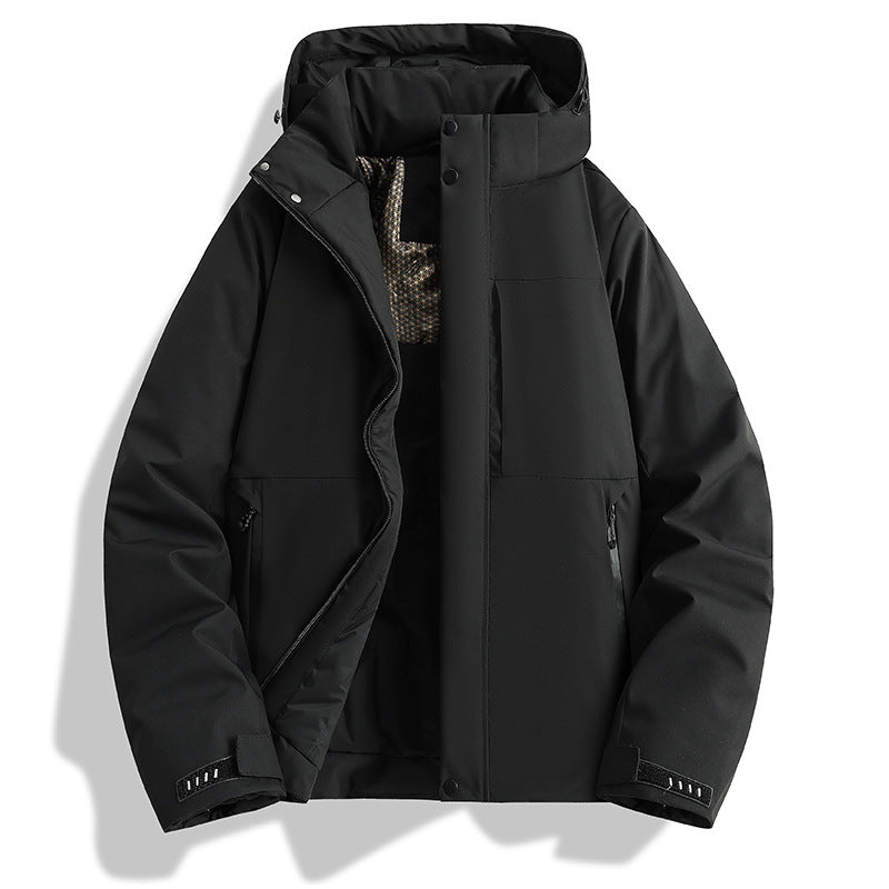 Damen wattierte Kapuzen-Outdoorjacke mit winddichter Membran und isolierendem Thermofutter EB