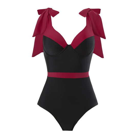 Damen Badeanzug mit Rüschendetails und hohem Beinausschnitt EB