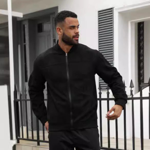 Herren modische Jacke im sportlichen Suede-Look EB