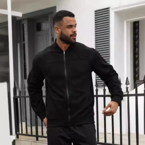 Herren modische Jacke im sportlichen Suede-Look EB