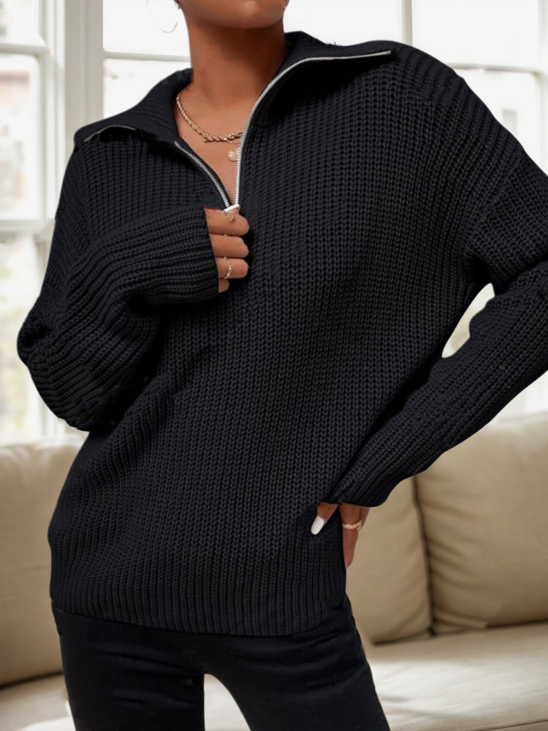 Damen lockerer Strickpullover EB