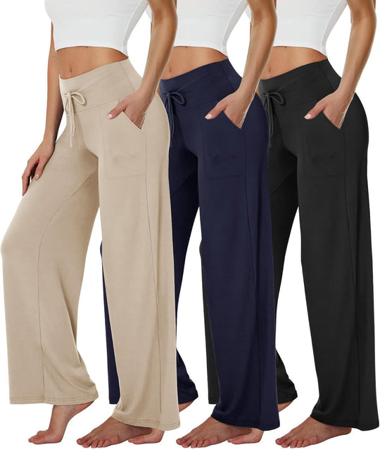Damen Bequeme Freizeithose mit weitem Schnitt und Kordelzug EB