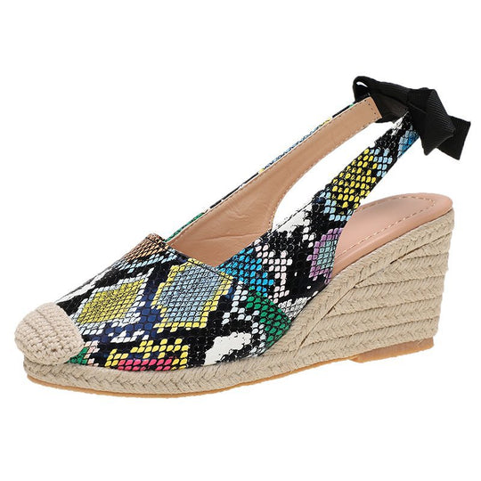 Damen Wedge-Sandaletten mit eleganter Schleifenapplikation EB