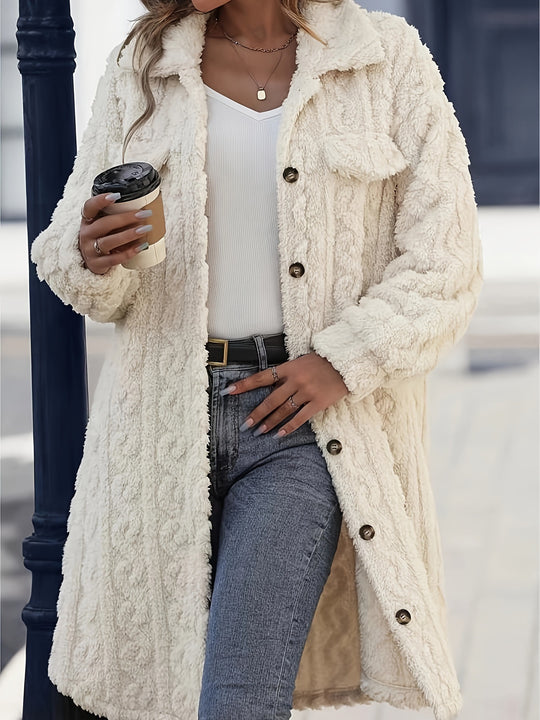 Damen Kuscheljacke mit hochwertigem Strukturdesign und praktischen Taschen EB