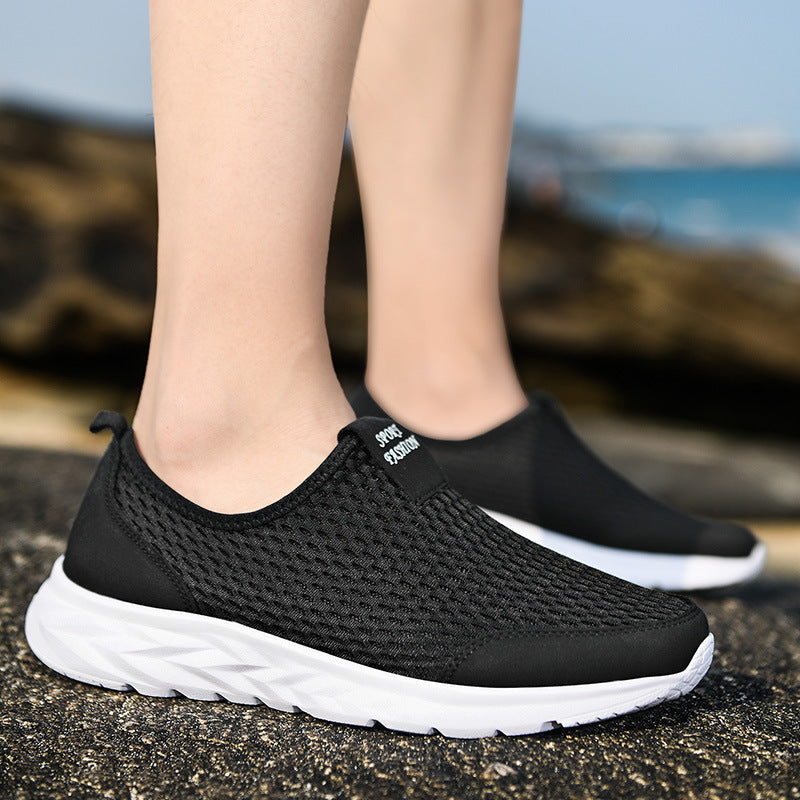 Damen Atmungsaktive Slip-On Sneakers mit elastischer Sohle EB